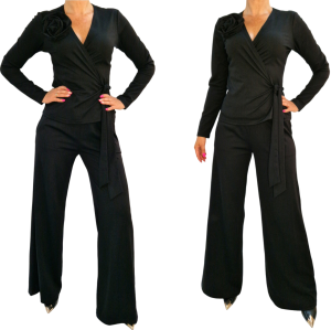 Komplet biznesowy  kopertowa bluzka spodnie roz 36-56 