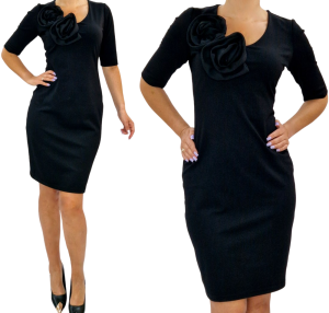 Elegancka  biznesowa sukienka materiałowe  kwiaty 3D roz. 36-56