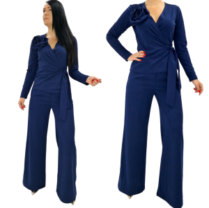 Granatowy elegancki  wizytowy komplet garsonka roz 36-56