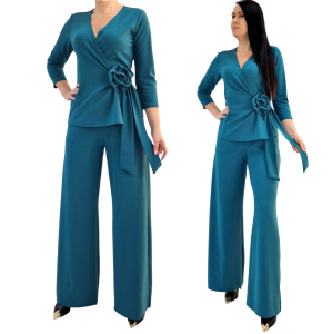 ELEGANCKI WIZYTOWY KOPERTOWY KOMPLET  morski turkus r.36-56