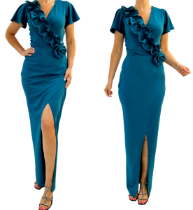 Szmaragdowa sukienka glamour maxi wesele przyjęcie r. 36-56